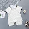 Summer newborn baby romper, 100% cotton, 3-6-9 months, summer outfit for babies 0-1 year old, short-sleeve crawling suit, turn-down collar onesie