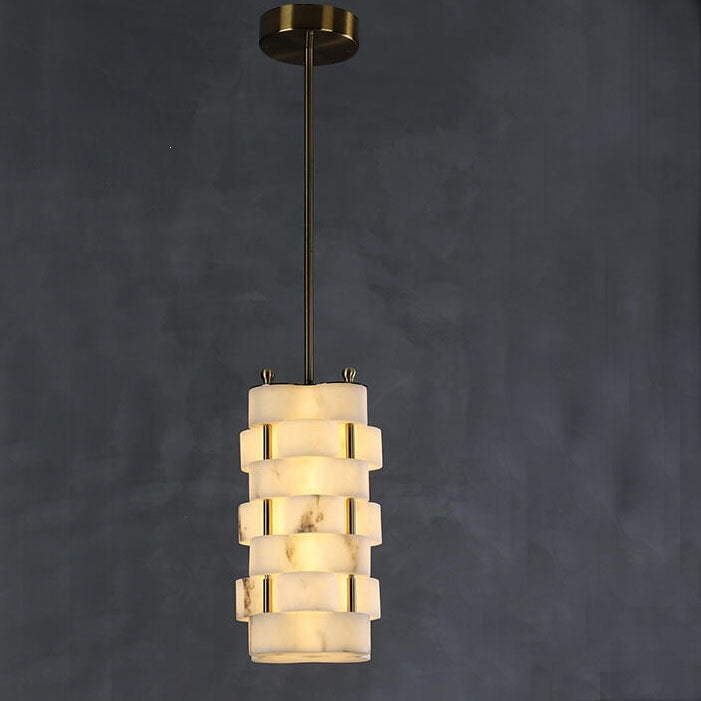Modern minimalist faux marble pendant light - bedroom bedside, unique restaurant, designer style, light luxury bar, ultra-minimalist lighting fixture