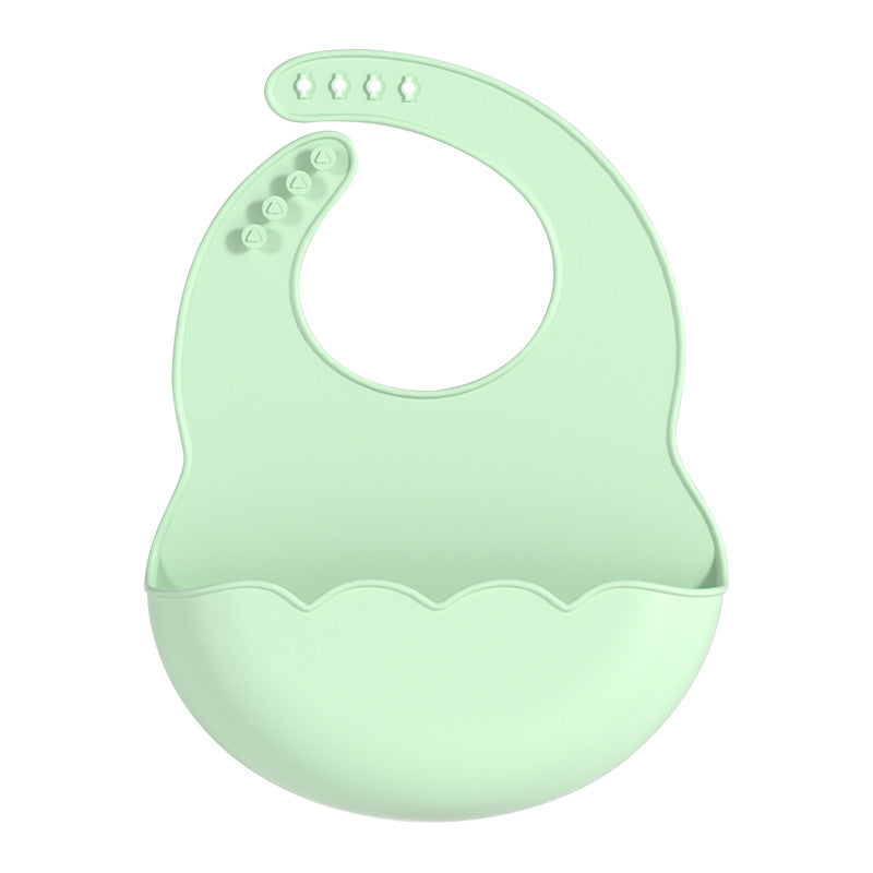 Children's silicone bib, baby food pocket, baby saliva pocket, bib, enlarged and widened waterproof and anti-dirty children's bib