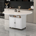 Movable foldable dining table small apartment for home rectangular foldable island table multifunctional storage storage sideboard