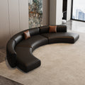 Italian-style hotel lobby lounge area reception light luxury high-end semi-circular arc office sofa and coffee table set