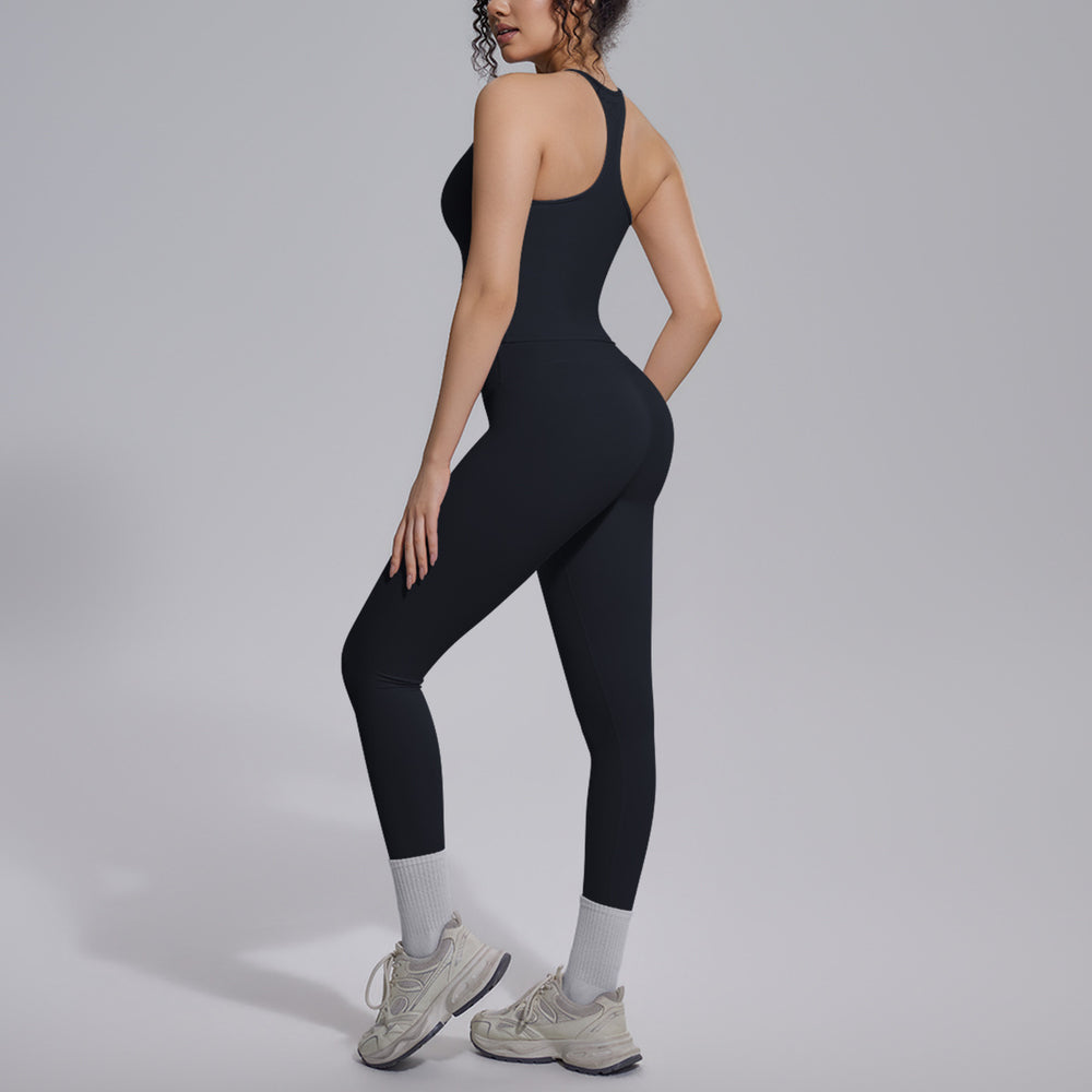 New arrival cross-border fashion double-sided brocade i-shaped beautiful back yoga suit sports running fitness running two-piece set for women