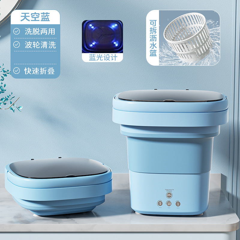 Mini semi-automatic portable folding washing machine - ideal for baby clothes, underwear, and socks
