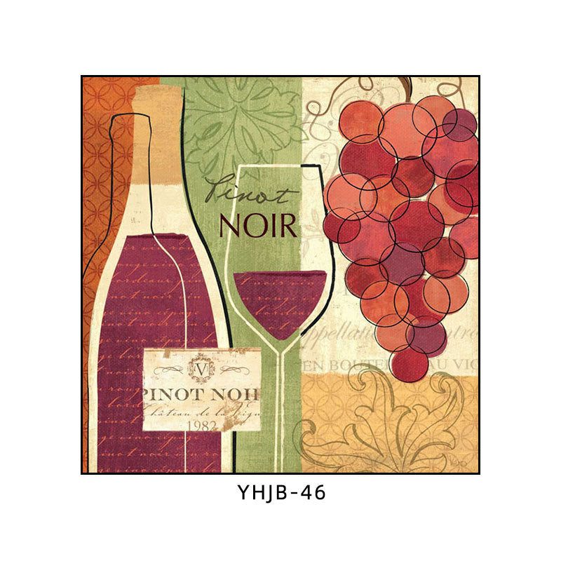 American bar decorative painting retro industrial style creative KTV box red wine glass hanging painting nostalgic wine mural