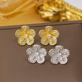 fashion elegant four-leaf clover earrings personalized zircon flower classy earrings niche styleaccessible luxurynew arrival earrings