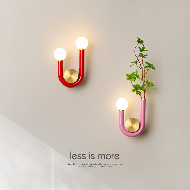 Simple storage Japanese-style creative aisle living room bedroom bedside bed and breakfast office decoration LED wall lamp
