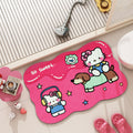 Fresh green bathroom absorbent floor mat cute kitty bathroom non-slip mat quick-drying foot mat bathroom carpet