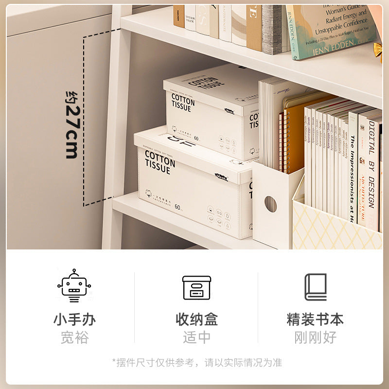 Bookshelf Floor-to-ceiling shelf Multi-layer against the wall Bedroom Home locker Wrought iron storage display Living room trapezoidal shelf