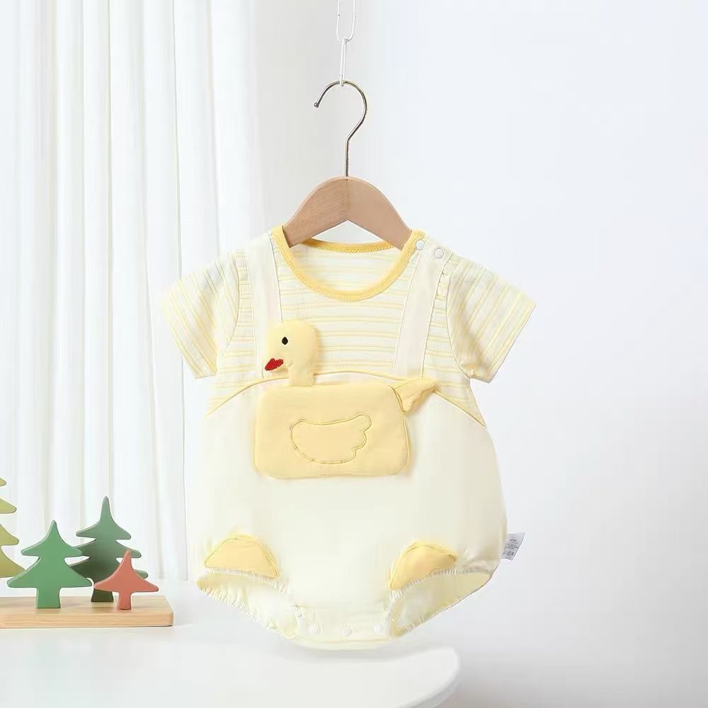 Baby summer romper - stylish cartoon one-piece outfit, lightweight summer clothes, bodysuit, newborn baby onesie