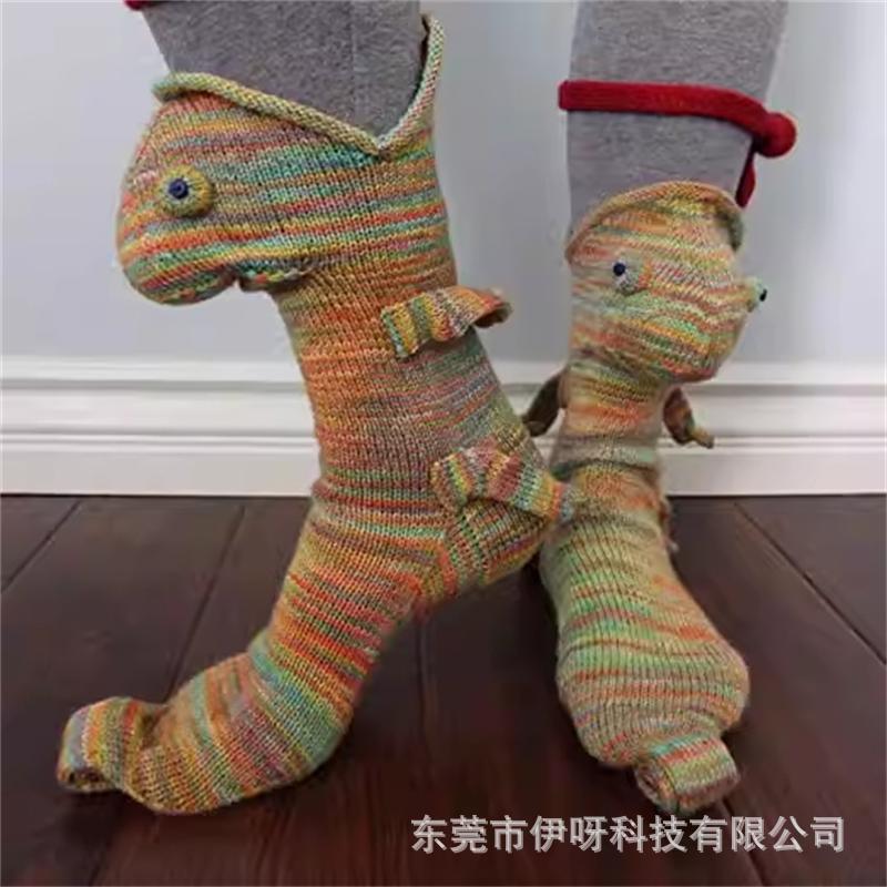 best sellingknit crocodile socks christmas knitting crocodile socks knitting creative knee socks animal socks