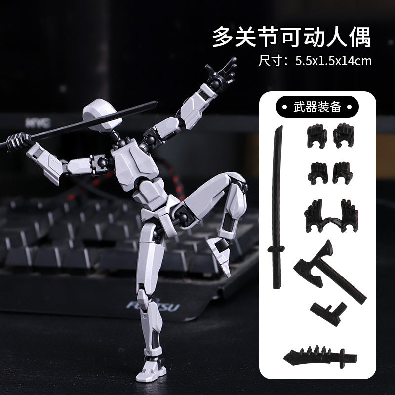 Multi-joint movable doll 3d printed hand board lucky 13 doll full body movable robot decompression toy artifact