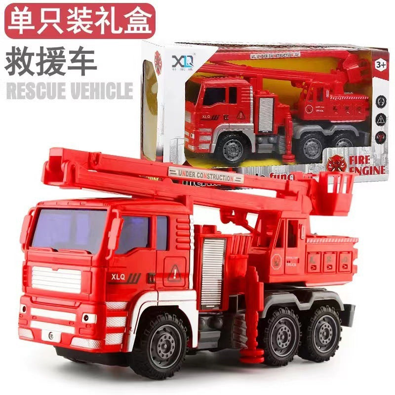 Large boy single gift box inertia engineering tipping bucket fire fighting various toy car stall wholesale