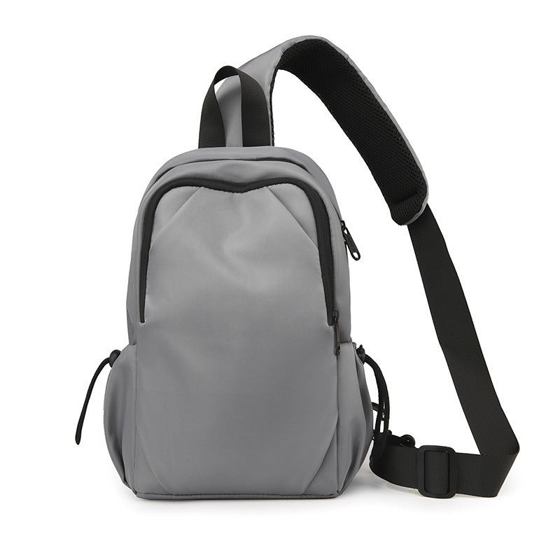Fashion trendy cool messenger bag men's breast bag large capacity lightweight anti-splashing fabric chest backpack casual shoulder bag