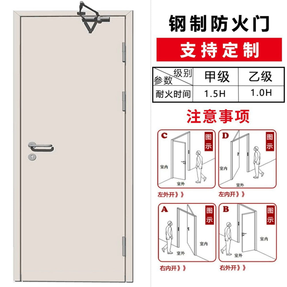Steel fire door, one door, one certificate, single opening, double opening, fire insulation, swing door, class a modern casual single door