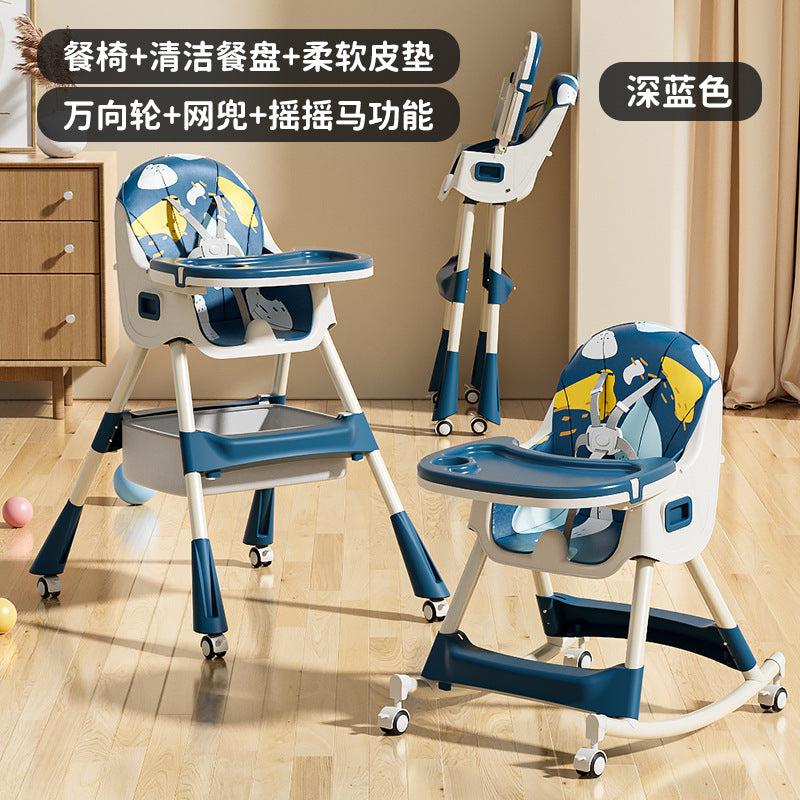Baby high chair - foldable, portable, home use - infant learning seat for feeding - multifunctional dining chair for kids
