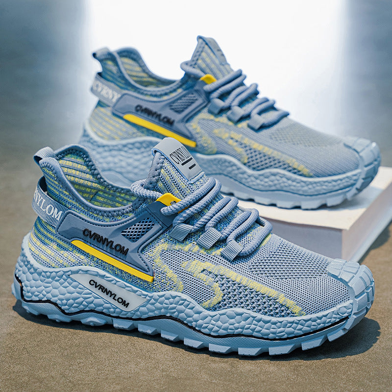 2026 new men's summer breathable mesh running shoes - openwork design, athletic sneakers, outdoor chunky sneakers