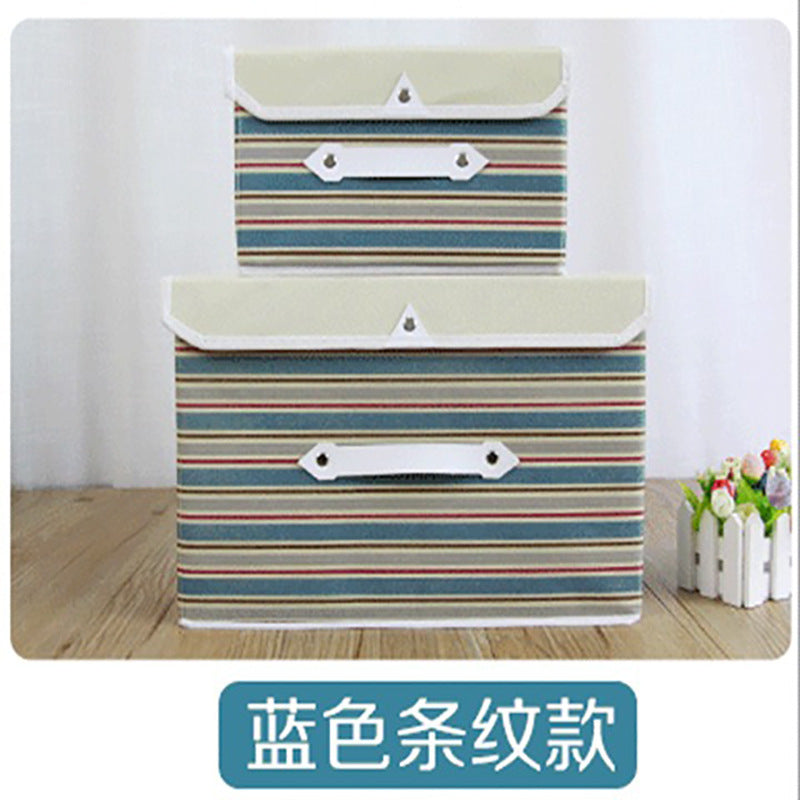 Folding fabric storage box Thickened non-woven storage box with lid Household clothes sorting box Sundries storage box