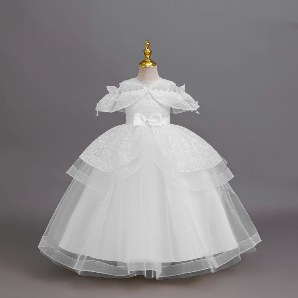 Export ready-made children's dress sequin flower wedding dress princess dress girl piano performance dress girl dress