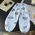 Summer kids cotton silk anti-mosquito pants baby casual nine-point pants boys cotton silk pants girl thin bloomers