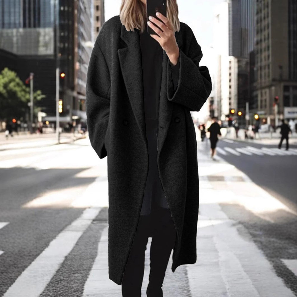 winter cross-border fashion  independent station  women's multi-color multi-size woolen long windbreaker outwear