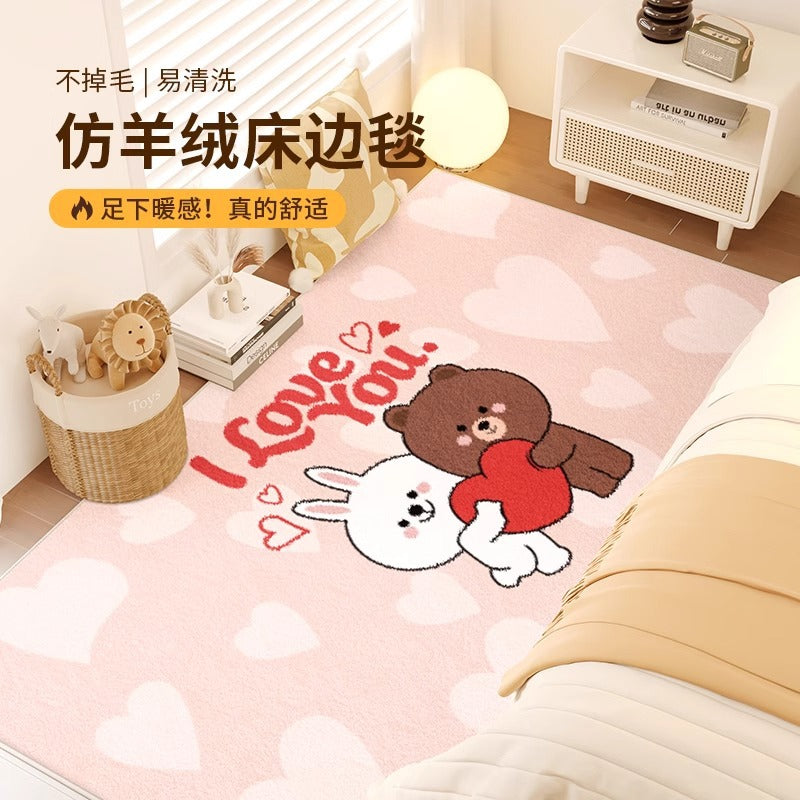 Carpet bedroom bedside blanket kids room cartoon new arrival room bedside cute thickened bed floor mat