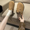 French 2026 birkenstock new arrivalpopularflats women's spring retro slippers slip-on toe casual lazy slippers women