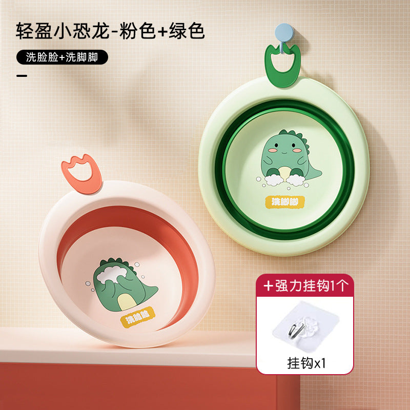 Collapsible kids' wash basin - portable newborn face wash basin - thickened plastic baby basin - household infant wash basin