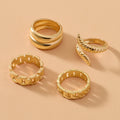 Electroplated ring set wholesale - european & american cross-border jewelry - unique, statement-making, vintage-inspired, gold-plated, high-end knuckle rings for women