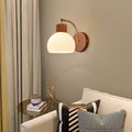 Walnut wall lamp - nordic style pull chain switch, natural wood finish, rotatable, modern minimalist solid wood bedside lamp for bedroom and living room