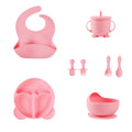 Silicone kids' meal set: baby food training suction bowl, food-grade fork and spoon, feeding utensils for babies