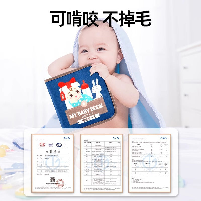 Tear-off book for babies, early education cloth book, tear-proof and chewable, 6 months 8 velcro toys, quiet book enlightenment