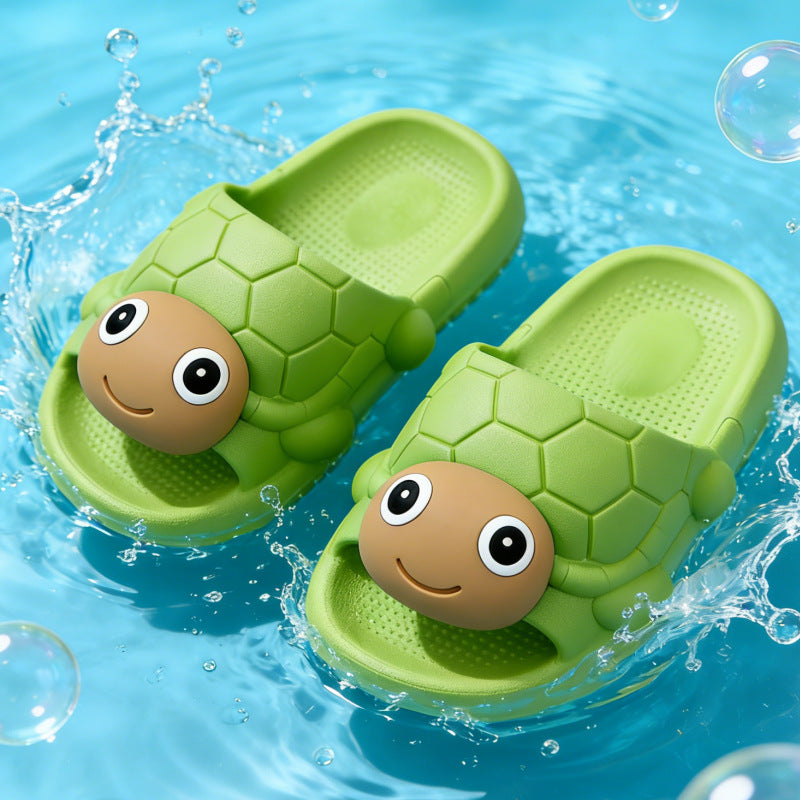 Turtle kids' slippers - cute  new design - summer indoor anti-slip bathroom slides for boys and girls - matching family set