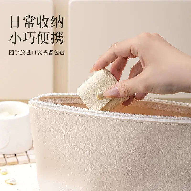 Simple and Portable Grid Jewelry Bag Ring Storage Bag Small Portable Travel Earrings Jewelry Storage Bag