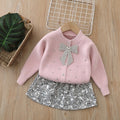 Girlsweater small fragrant style hot diamond bowsknittingcardigangirlnew arrival soft and waxy fall and wintereasiest for matchknittingsuit
