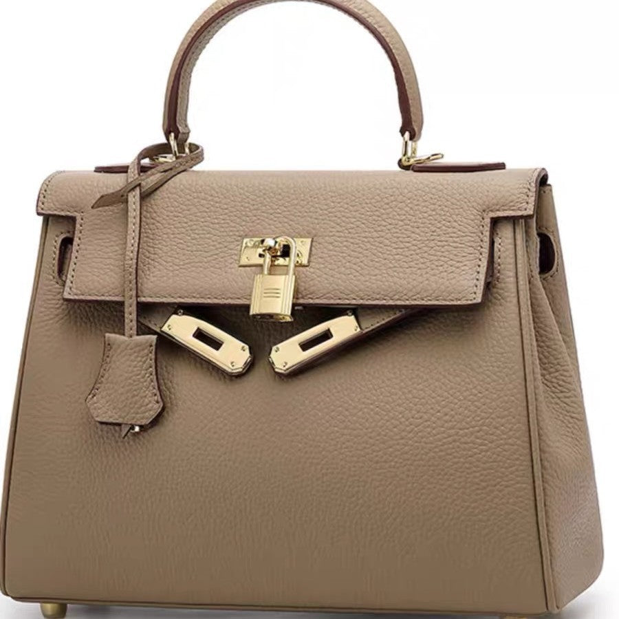 First-layer cowhide pebbled togo kelly leather bag satchel bag classy work clothing women's bag shoulder crossbody bag