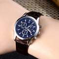 Wholesale hot-selling fashion watches for men - export quality men's quartz watches with decorative fashion blue light glass and leather straps