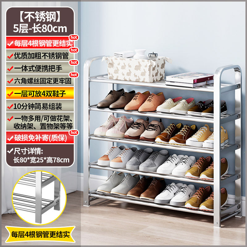 【factory direct】multi-tier stainless steel entryway shoe rack - perfect for dorms, apartments, and rental properties