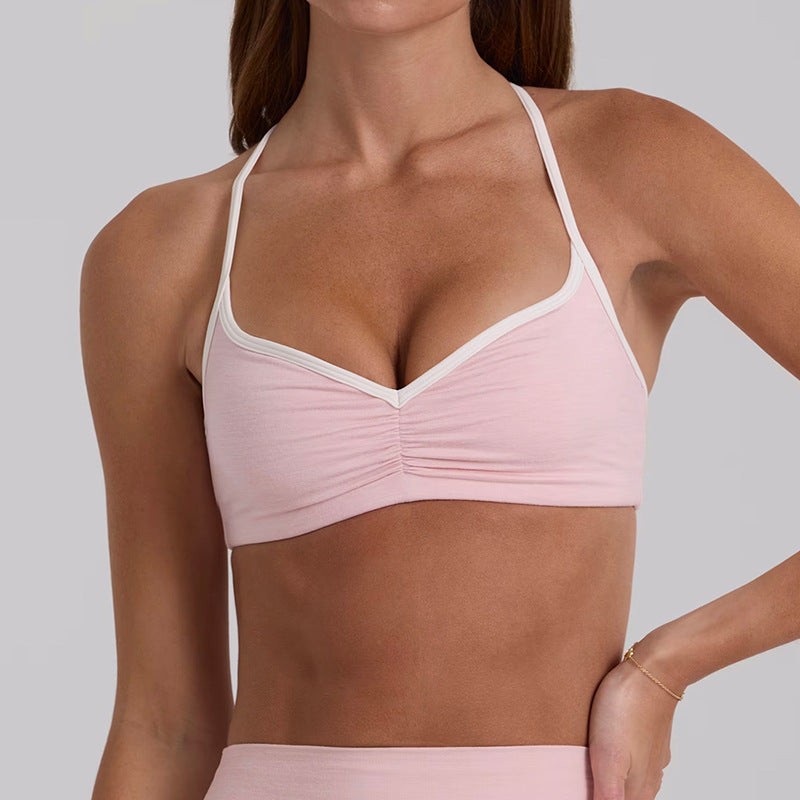 New arrival yoga clothes high waist hip lifting and abdominal control shorts nine-point pants suspenders beautiful back running sports intimates bra suit