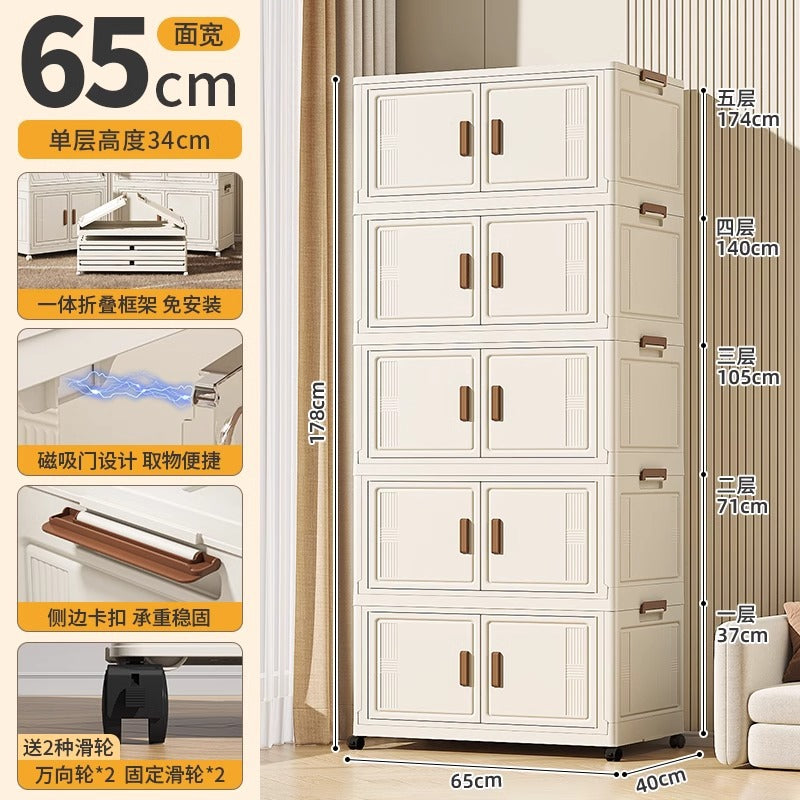 Younai Shelf Household Baby Children's Locker Clothes Toy Organizing Cabinet Free Installation Folding Storage Cabinet