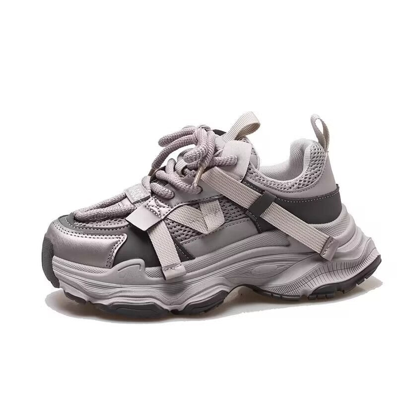 2026 new women's chunky sneakers: trendy dad shoes, platform, height increasing, slimming, versatile casual athletic shoes, lightweight student shoes