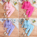 fall/winter new girls' long-sleeve bowknot mesh sleeve blazer and pants two-piece set (sizes for toddlers and young children)