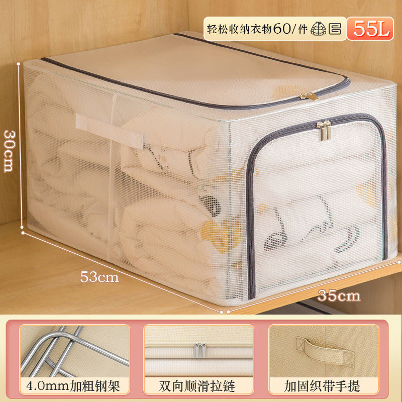 New large-capacity wardrobe seam Baina box PVC finishing artifact wardrobe layered household folding clothes storage