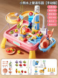New children's dishwasher toy with faucet, recirculating water, cooking playset, kitchen water park