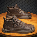 Men's shoes 2025 new spring collection: fleece-lined warm men's height-increasing casual leather shoes, spring business work british style trendy shoes