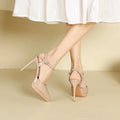 Waterproof platform flats 2025 women's summer new arrivaleasiest for matchnon-slip stiletto high heels hollow pointed toe high heel sandals for women