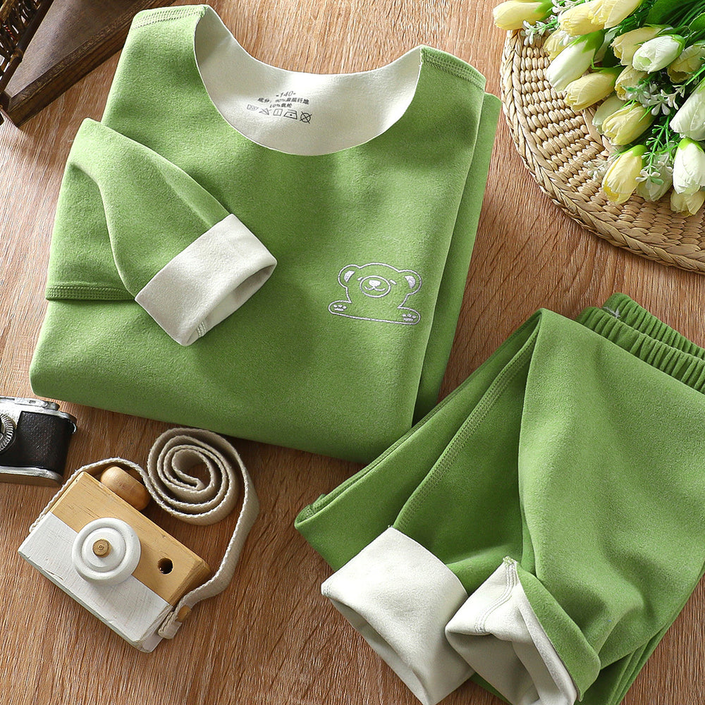 Kids' german velvet set - new autumn/winter collection for boys and girls - thermal underwear set for children and teens - warm innerwear set - children's clothing