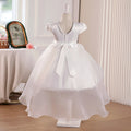 personalized girl dress with tail, short in front and long in back, eleganceelegant flower girl wedding dress, accessible luxury style niche style skirt