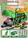 Green tyrannosaurus swallowing car [12 alloy cars] gift box