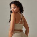 Shockproof push-up criss-cross back sports bra - running, fitness, quick-dry, seamless knit yoga top for women
