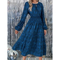 Shipped: european and american export women's clothing -  cross-border fashion geometric print casual long sleeve dress